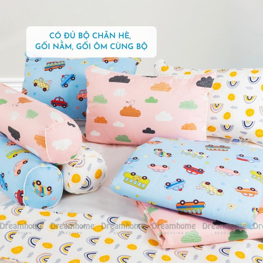 Chăn hè cho bé cotton 100% DREAMHOME lót bông tấm mỏng mát 1m2x1m5, cho trẻ em từ 2 tuổi dùng mùa hè thu, mang đi học