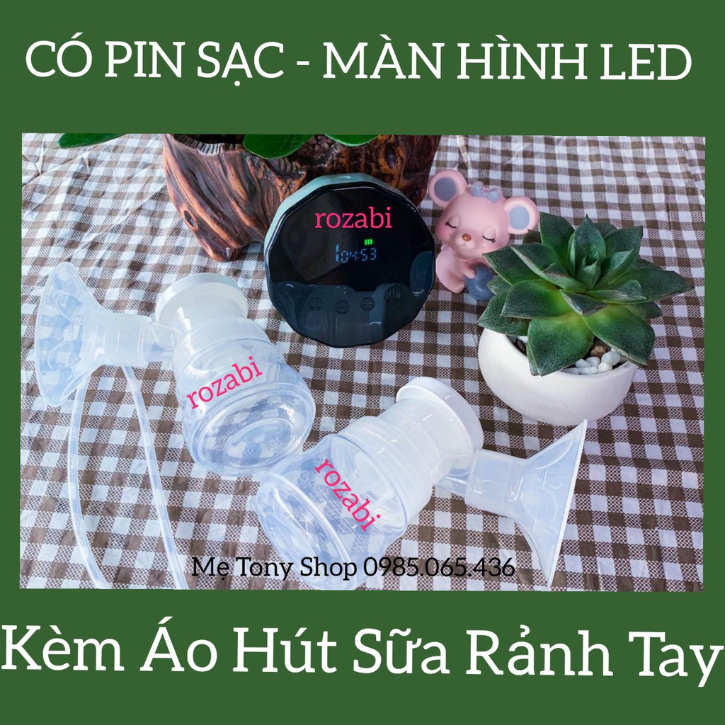 [Có Pin Sạc]Combo Máy Hút Sữa Điện Đôi ROZABI Basic và Ao Hút Sữa Rảnh Tay (Siêu Cần Thiết Cho Mẹ)