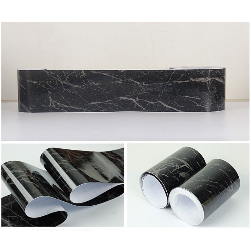 10CM X 10CM Len dán viền tường - trang trí chân tường NỀN ĐEN FBT056