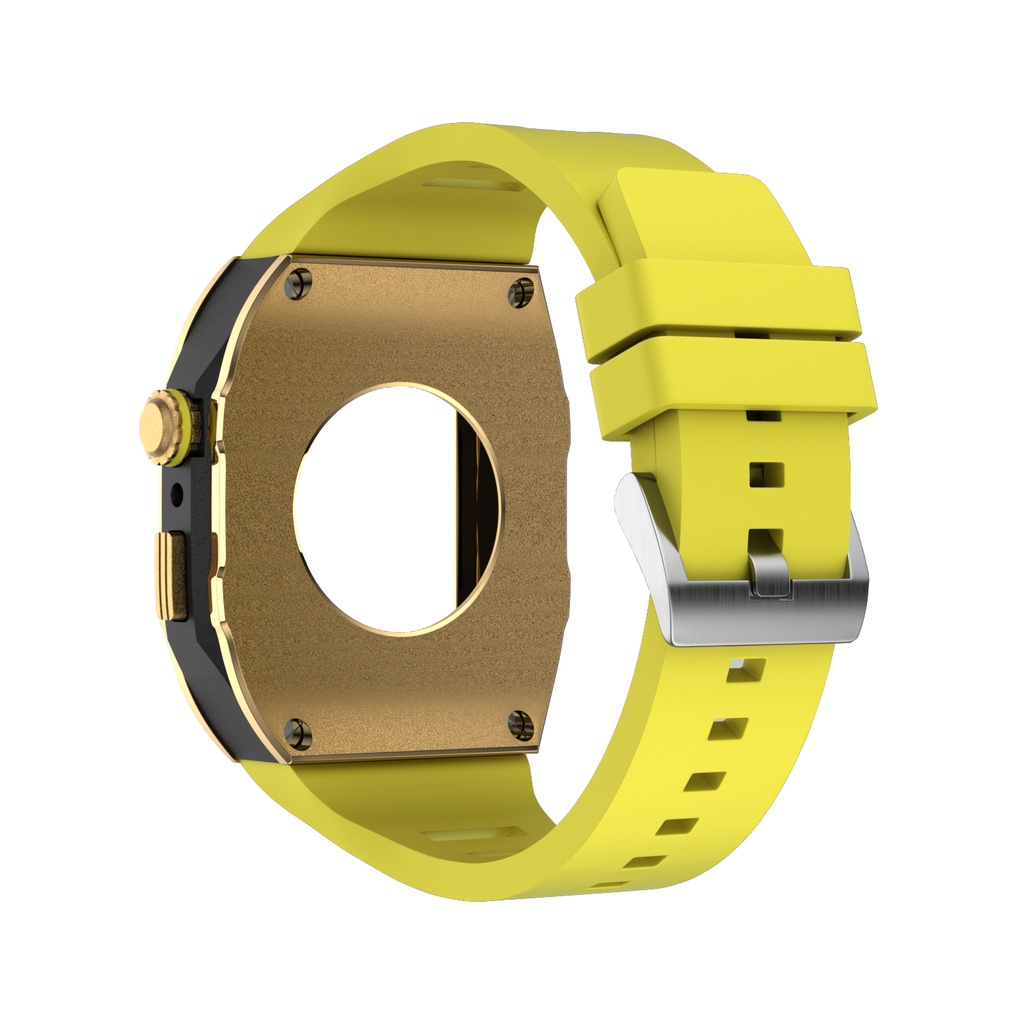 Dây Đeo Cao Su Silicone Kim Loại Cho Đồng Hồ Thông Minh Apple Watch Series 8 7 45Mm 44Mm iwatch 6 5 4 SE 45 44Mm