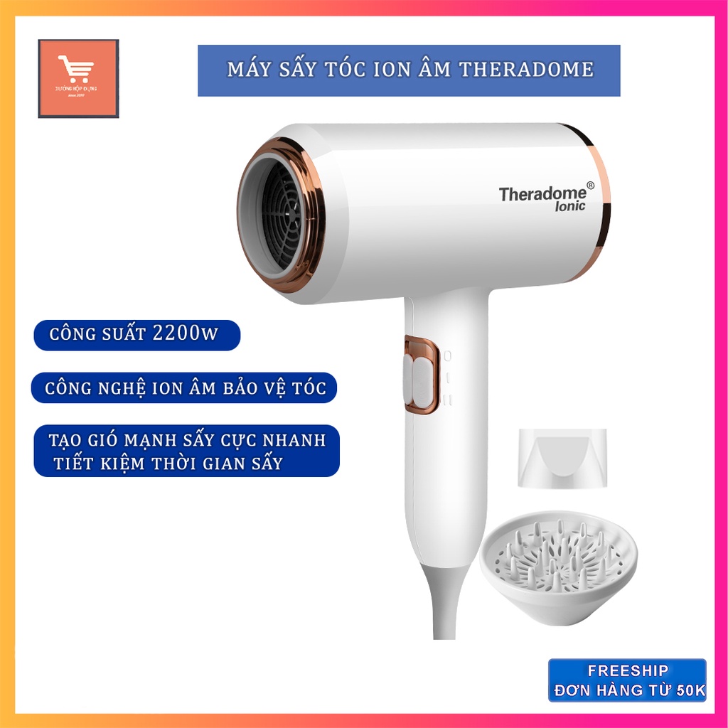 Máy Sấy Tóc Ion Âm Cao Cấp  Theradome 2200W