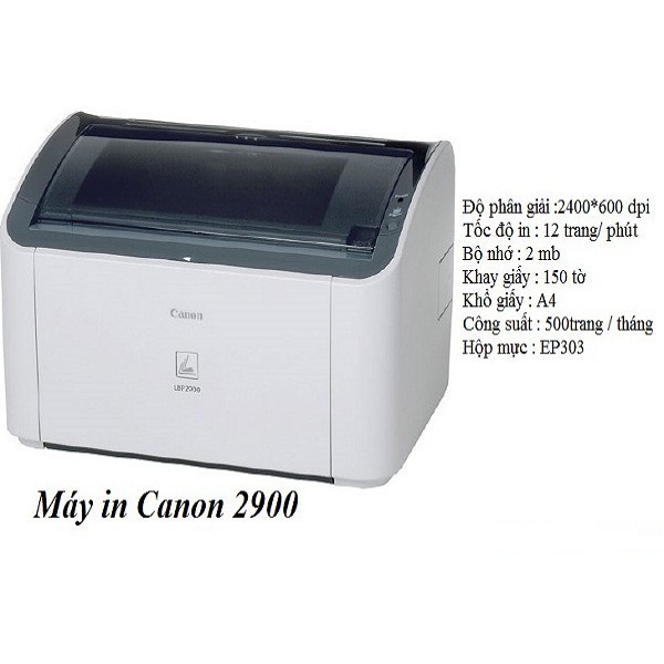 Máy in laser đen trắng Canon LBP2900 - Bảo hành chính hãng 12 tháng