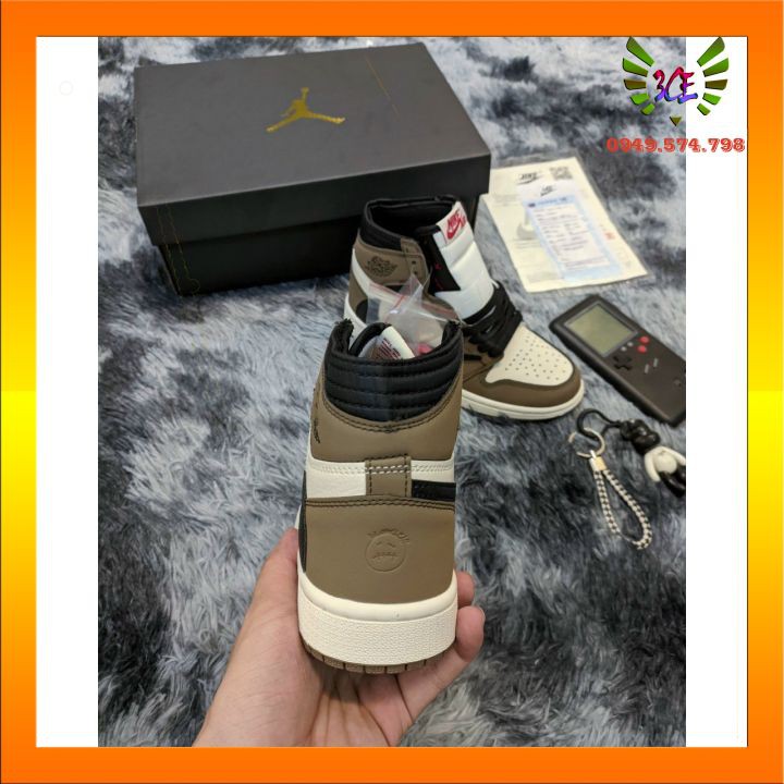 Giày thể thao sneaker 1 low jocdann cao cổ nâu be [hỗ trợ đổi trả] cho nam nữ