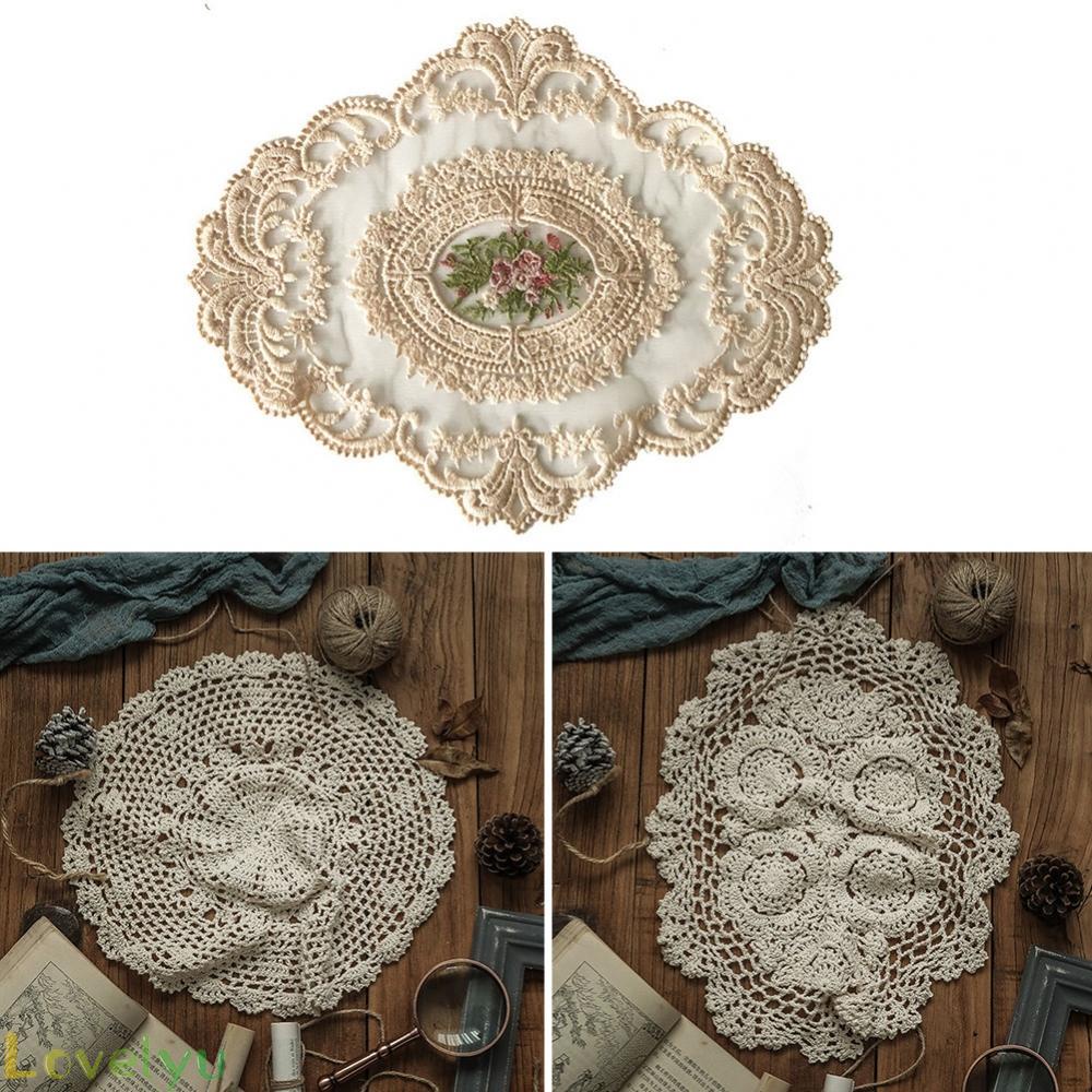【LOVELYU】Vintage Embroidered Lace Tablecloth Dining Table Runner Cover Wedding Home Decor【Good Quality】