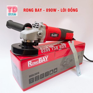 MÁY MÀI GÓC - MÁY CẮT CẦM TAY RONGBAY 890W Công nghệ việt, lõi đồng tặng đá cắt