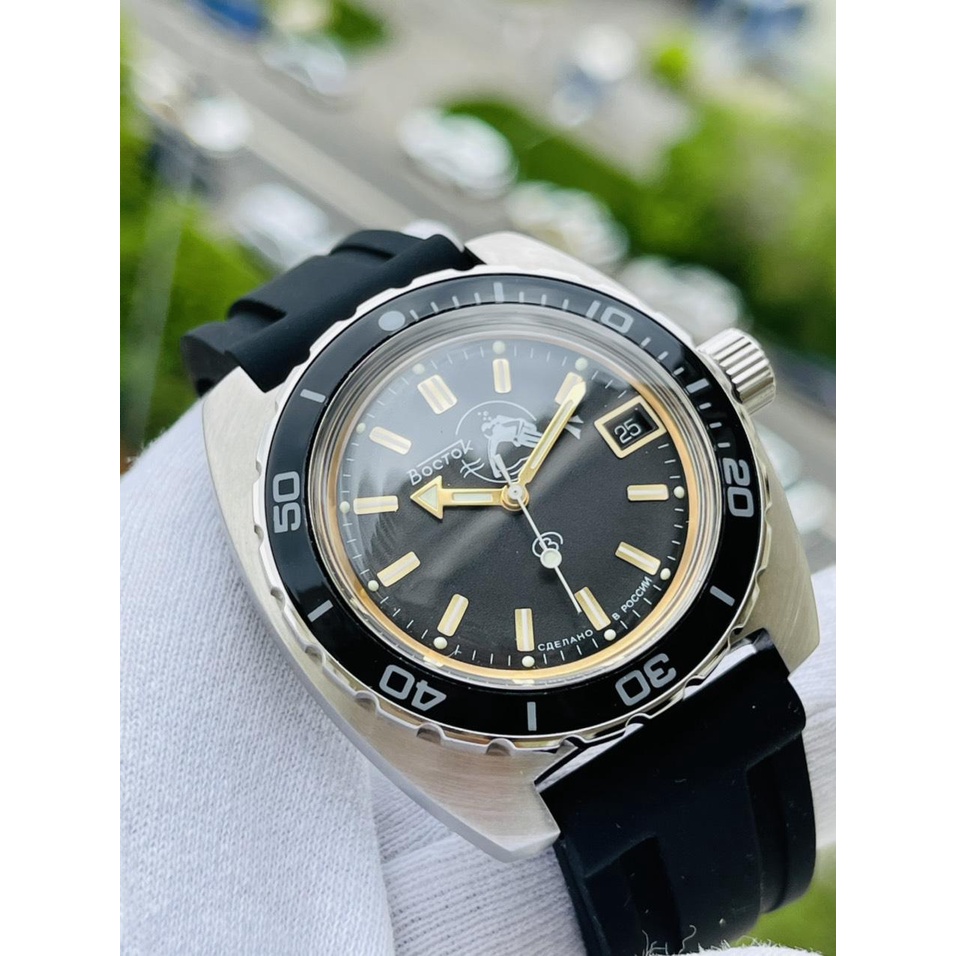 Đồng hồ Nga Vostok Amphibia 170805. Đồng hồ nam Vostok máy cơ tự động Automatic, size mặt 42, chống nước tốt 20 ATM