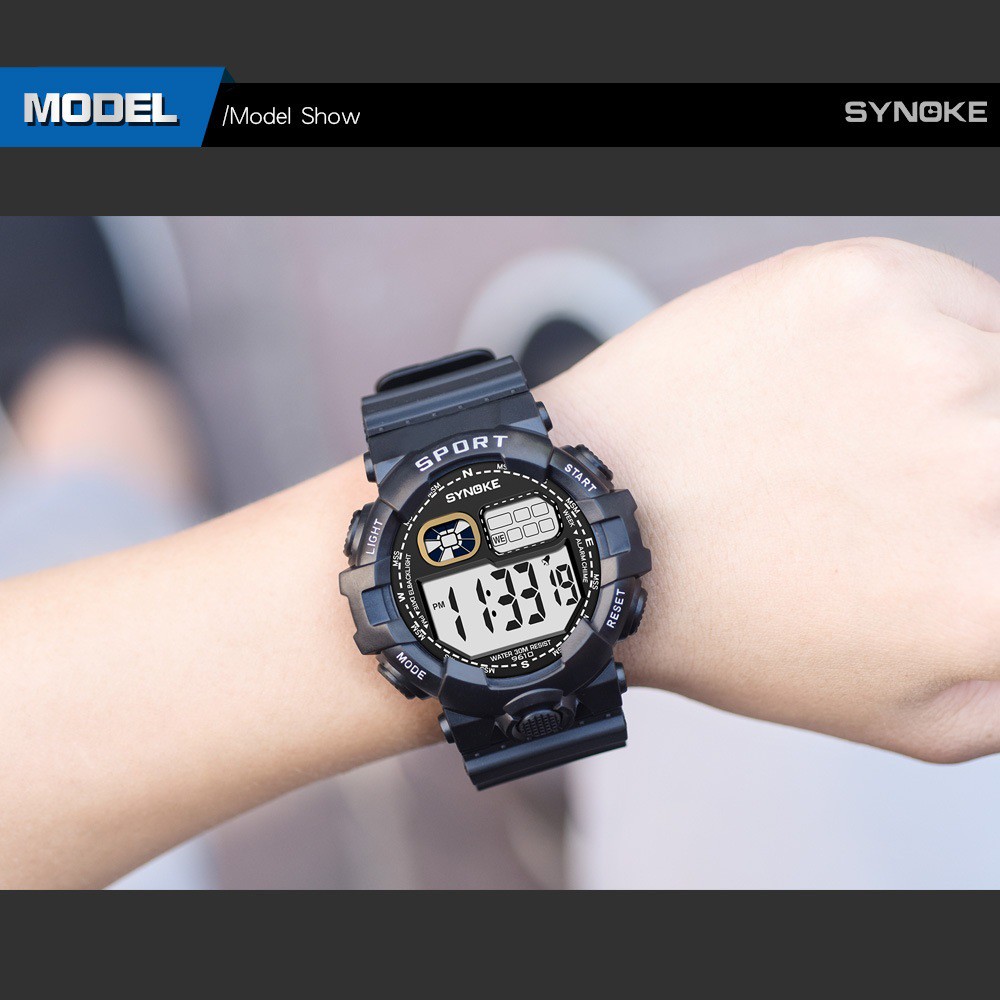 Đồng hồ điện tử thể thao thời trang trang nam dây nhựa cao cấp SYNOKE PKHRSNK017