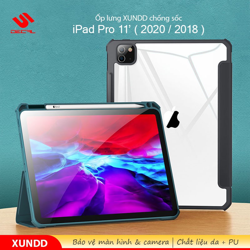 Ốp lưng XUNDD iPad Pro 11' ( 2020 / 2018 ), Chống trầy, Chống sốc, Mặt lưng trong, Kiểu bao da mới