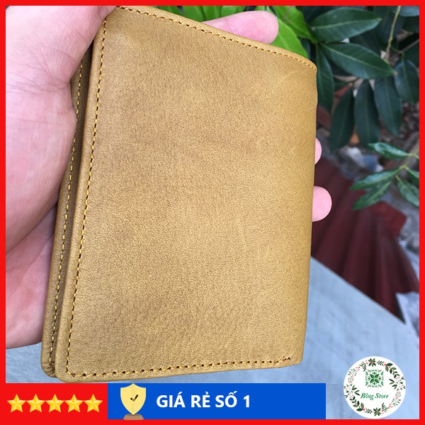 Bóp ví nam da bò thật cao cấp, dáng ví đứng, chất liệu da bò sáp mềm mại - VDN003
