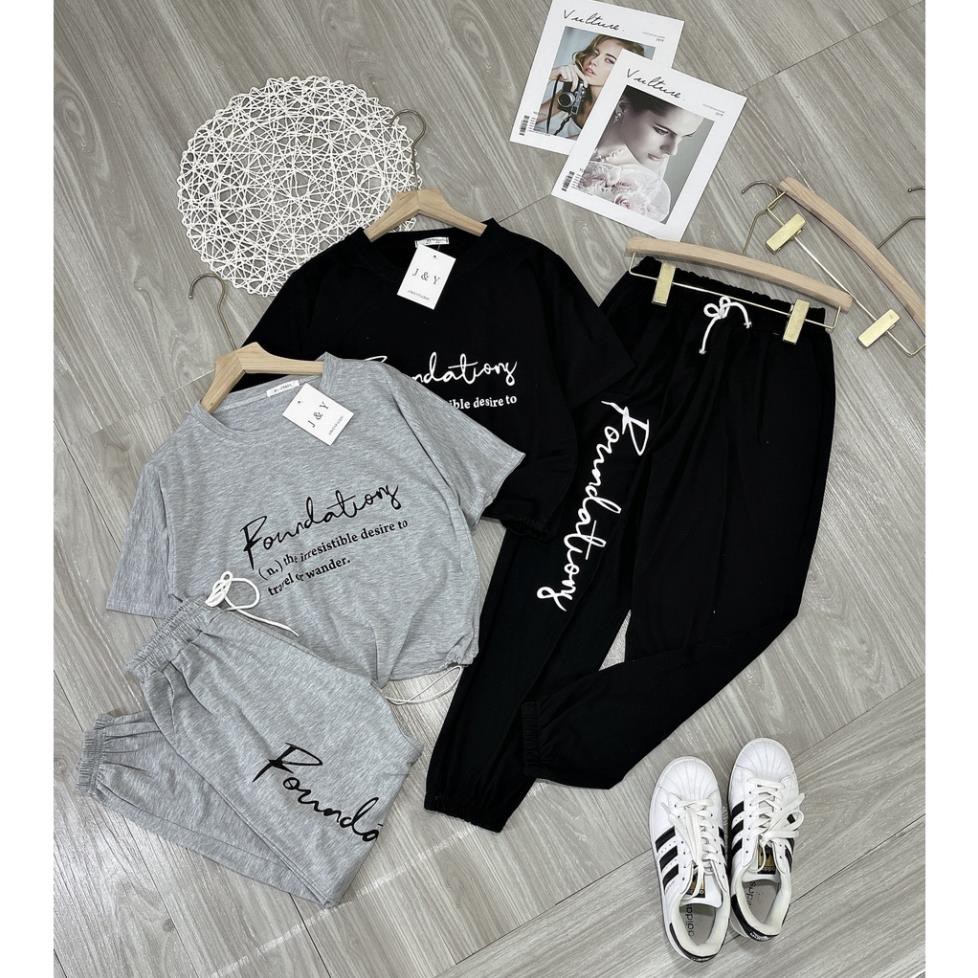 [ 𝐅𝐑𝐄𝐄 𝐒𝐇𝐈𝐏 ] Set croptop thể thao thụng chữ dây rút