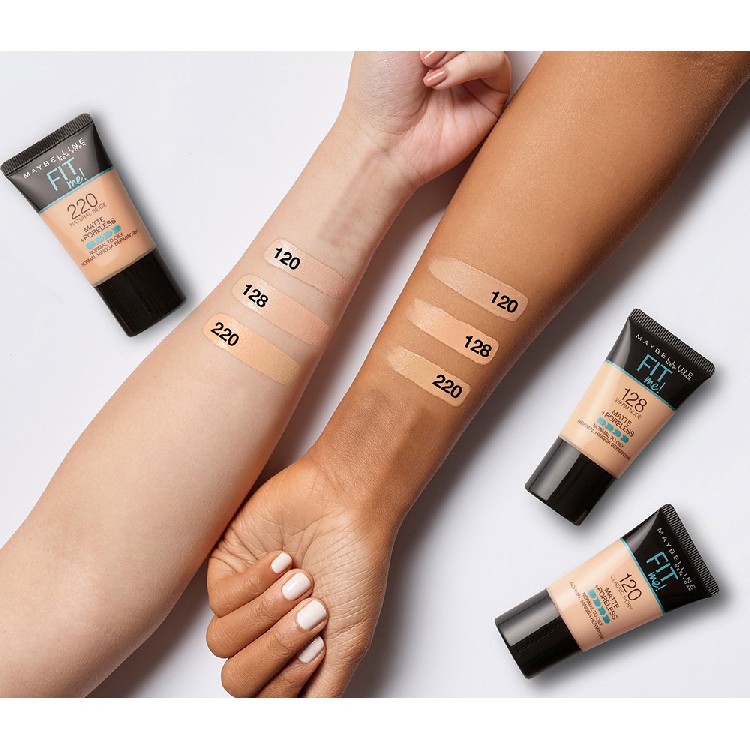 Kem Nền Mịn Nhẹ Kiềm Dầu Fit Me dạng tuýp Maybelline New York Matte and Poreless Foundation Tube 18ml