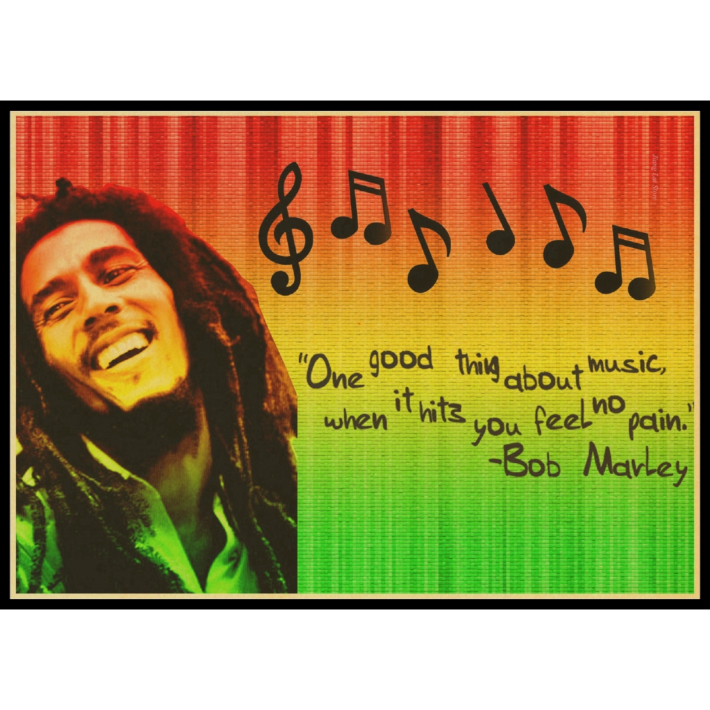 Poster Hình Ca Sĩ Bob Marley Phong Cách Cổ Điển