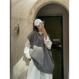 Gile len ulzzang hàn quốc - gile len basic nam nữ - áo gile cổ v unisex