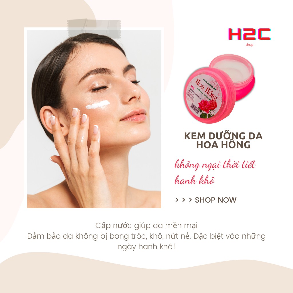 Kem dưỡng da hoa hồng Hotuf, chống nẻ dưỡng ẩm làm mềm da 20g, H2C