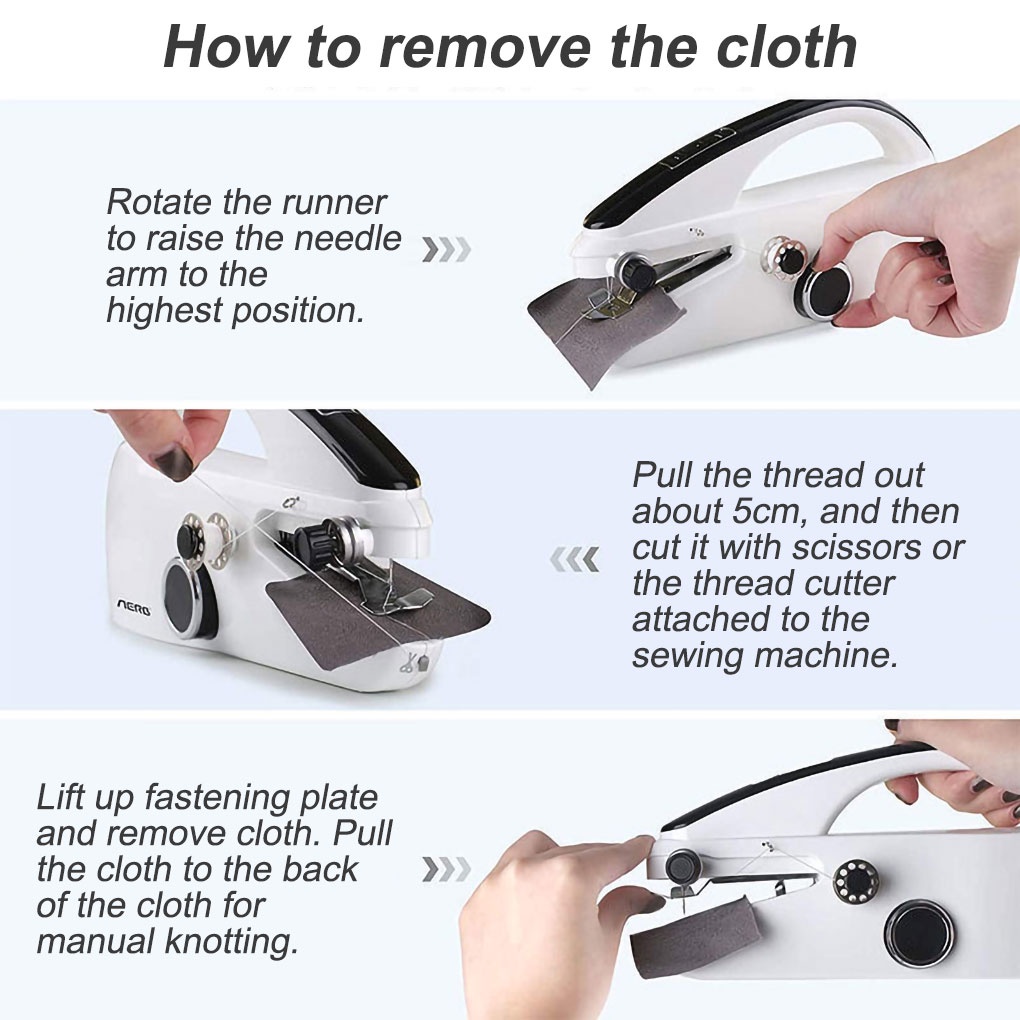 Handheld Sewing Machine Battery Powered Electric USB Quick Stitching Device Home Needlework DIY Travel Fabric【vollter1】