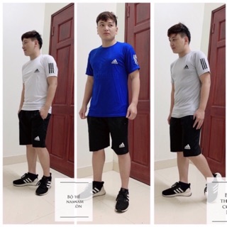 Bộ thể thao nam cổ tròn in chìm BTN01