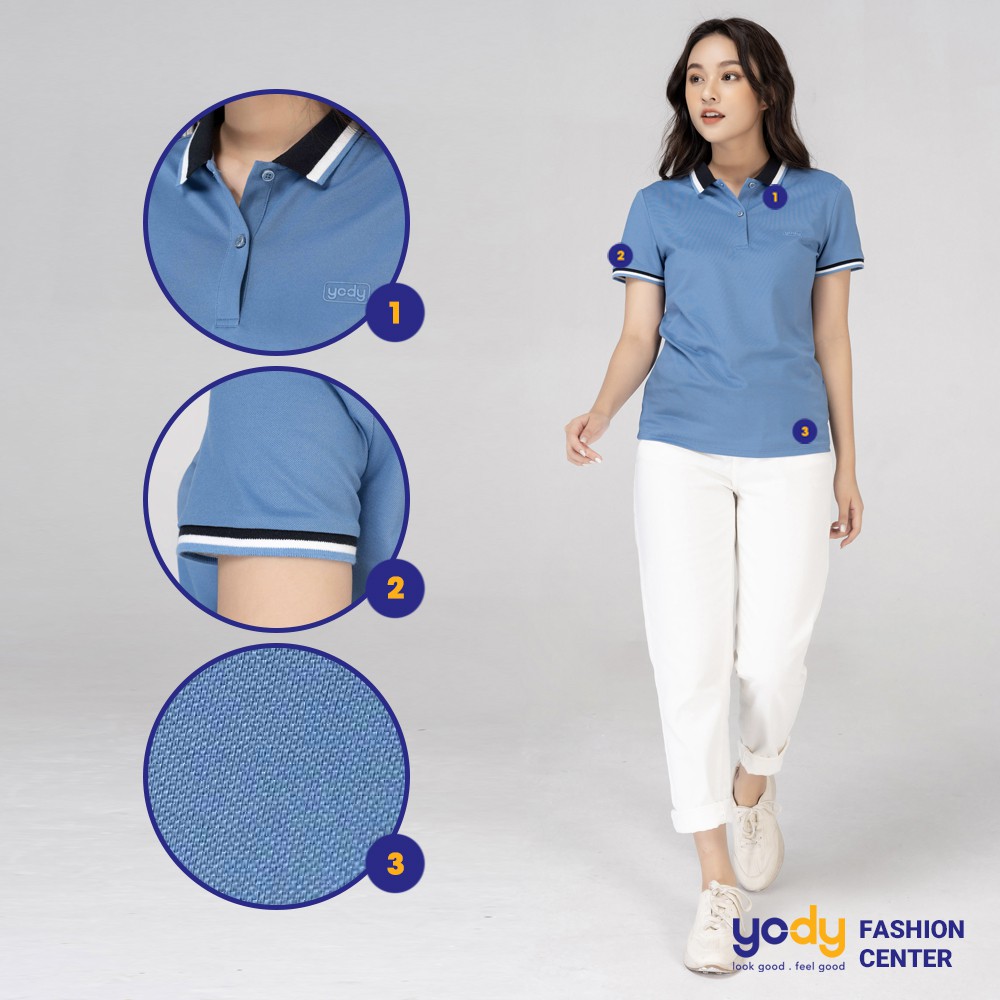 Áo thun polo nữ YODY cổ bẻ chất vải cá sấu cao cấp ngắn tay APN3704 | BigBuy360 - bigbuy360.vn