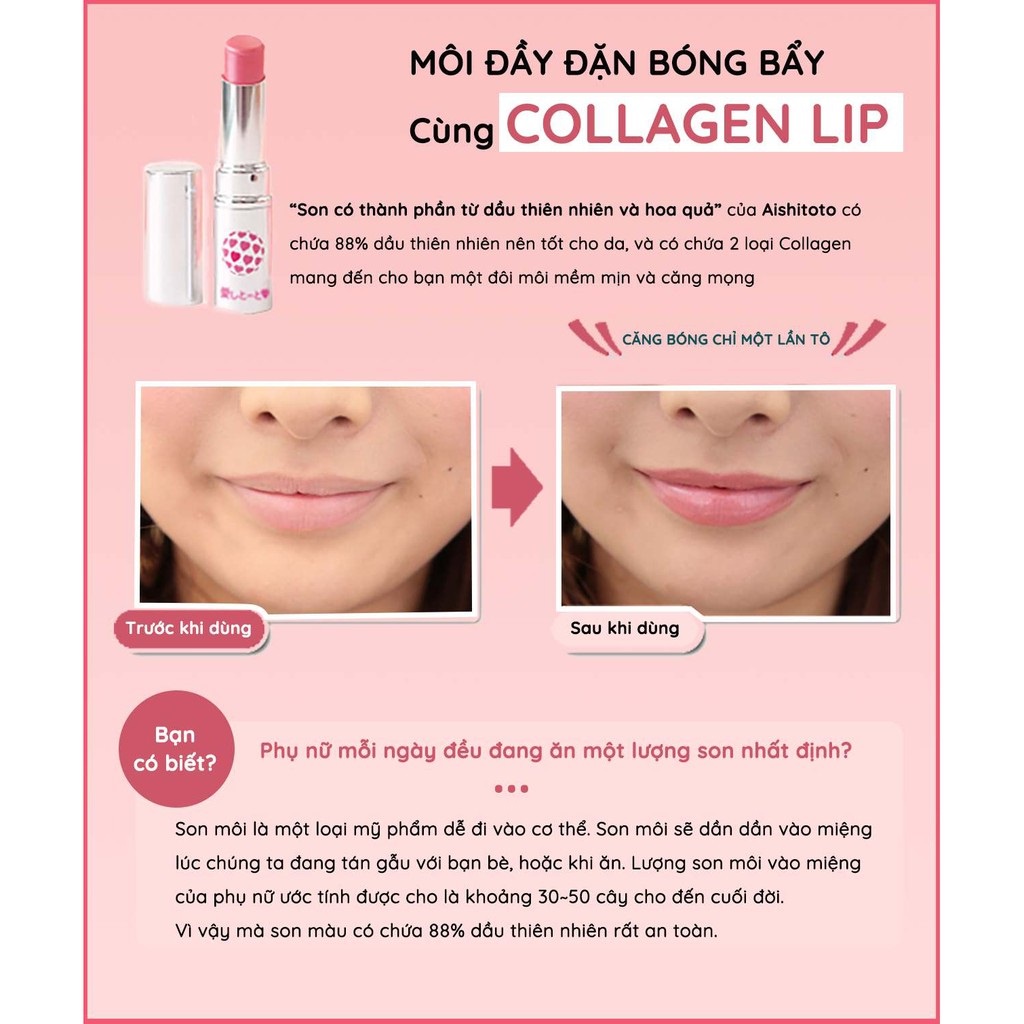 Son dưỡng có màu Nhật Bản - Aishitoto Beauty Lip - Pearl Red (4.8g)