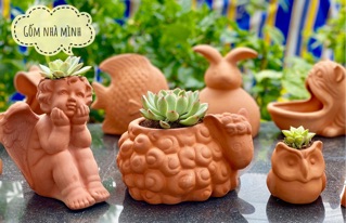 Chậu Cừu Ú đất nung