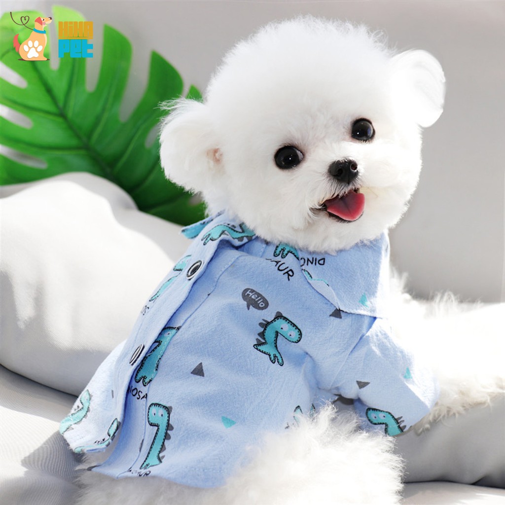 Áo Sơ Mi Khủng Long Ngôi Sao Chó Mèo Quần Áo Thú Cưng Cho Cún Đực Hihapet.