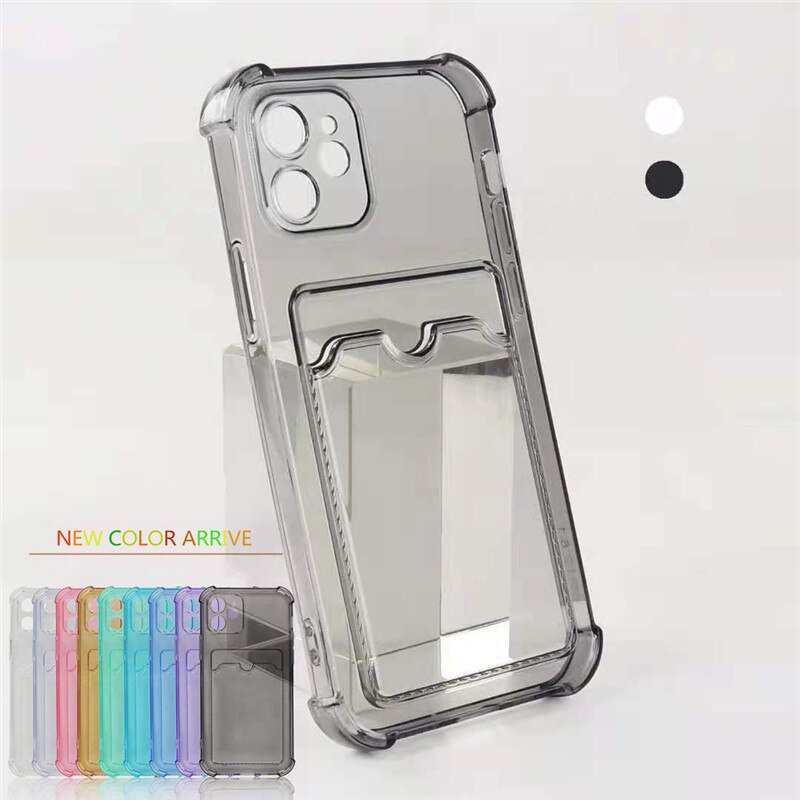 Ốp điện thoại trong suốt có ngăn điện thoại chống va đập thích hợp cho iPhone 12 11 Pro Max 12 Mini