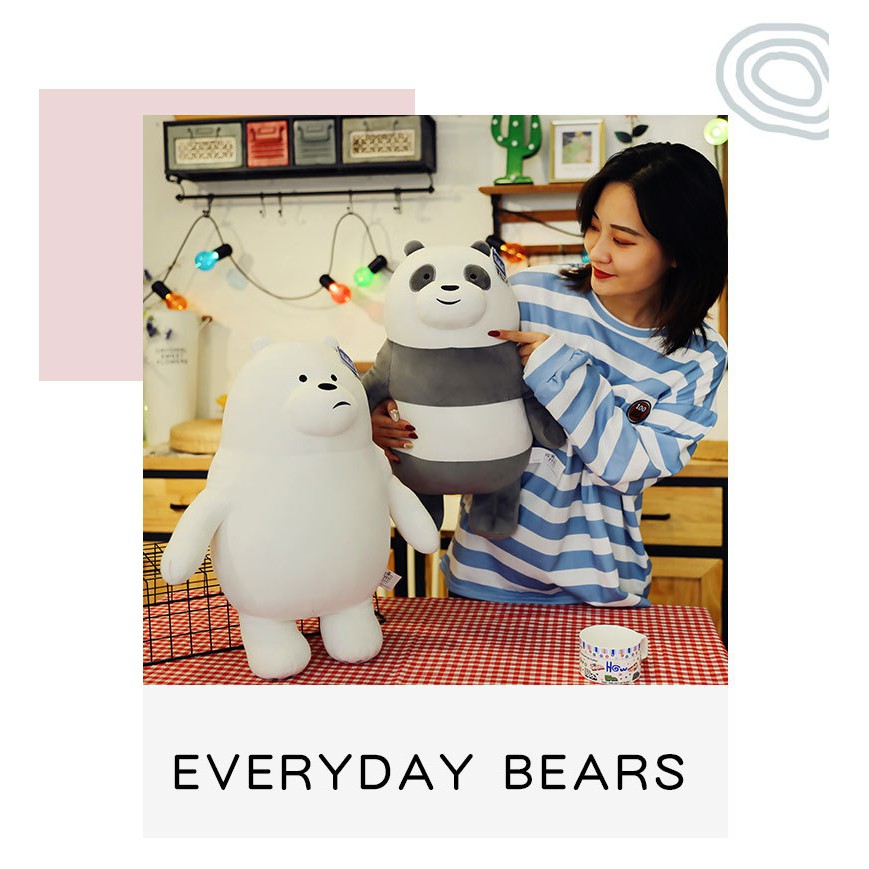 GẤU BÔNG ANH EM NHÀ GẤU WE BARE BEARS ĐỨNG  VẢI MINISO MỀM MỊN SIÊU XỊN