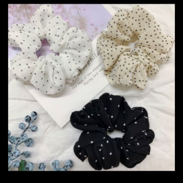 15Chun tóc scrunchies vải