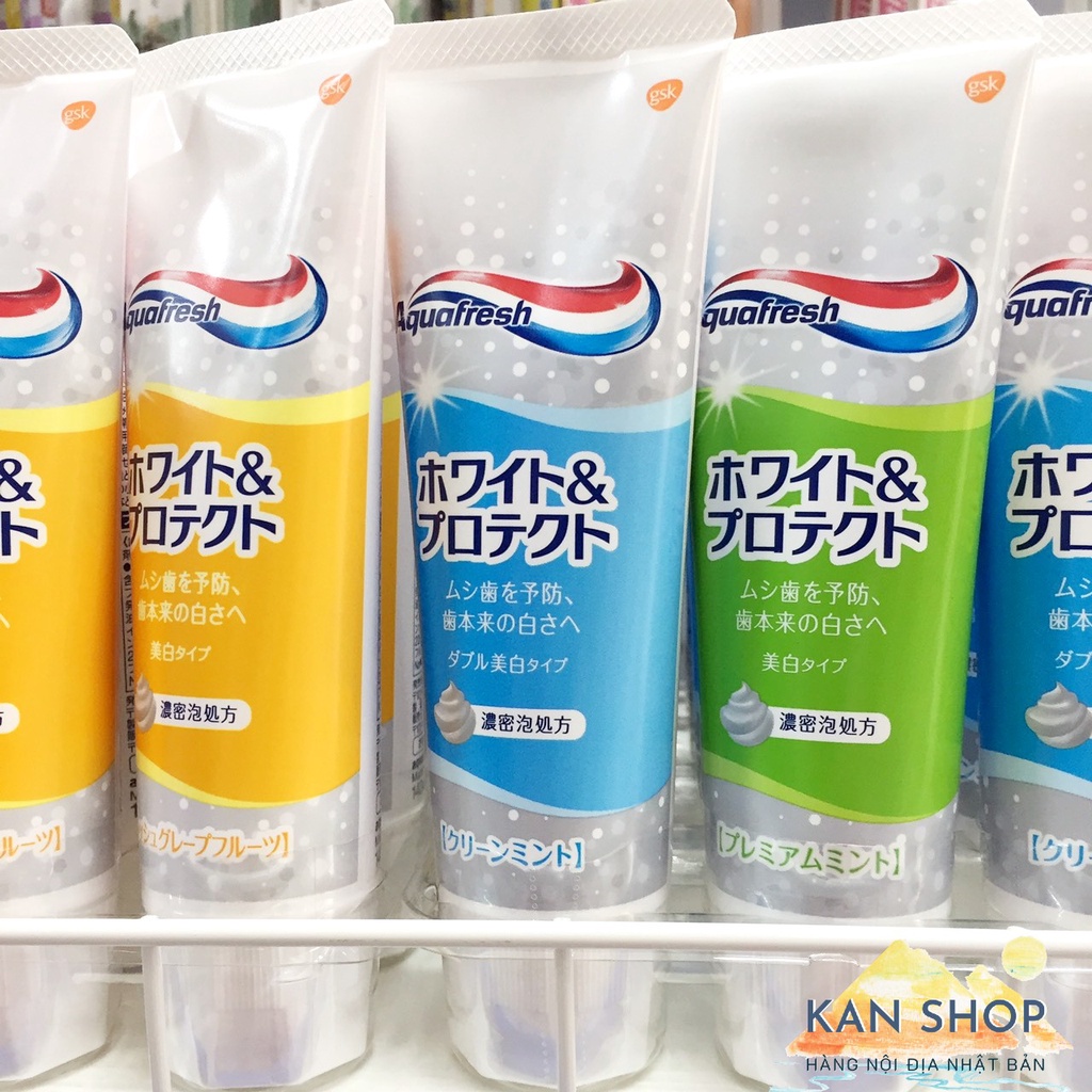 Kem đánh răng làm trắng cao cấp Aquafresh 140g mẫu mới nhất | Hàng nội địa Nhật | Kan shop hàng Nhật