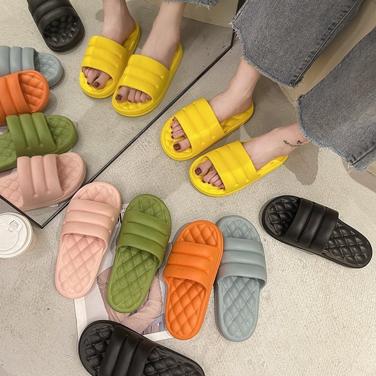 Caterpillar Candy Color Thick Bottom for Outdoors Slippers Thick Bottom Soft Bottom Indoor Bathroom Slippers Women's Sho