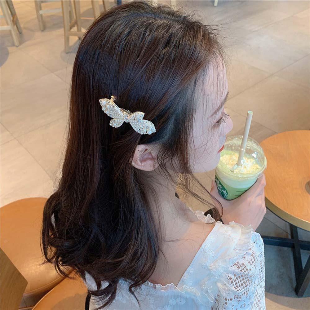 MXGOODS Kẹp Tóc Hình Nơ Đính Đá Thời Trang