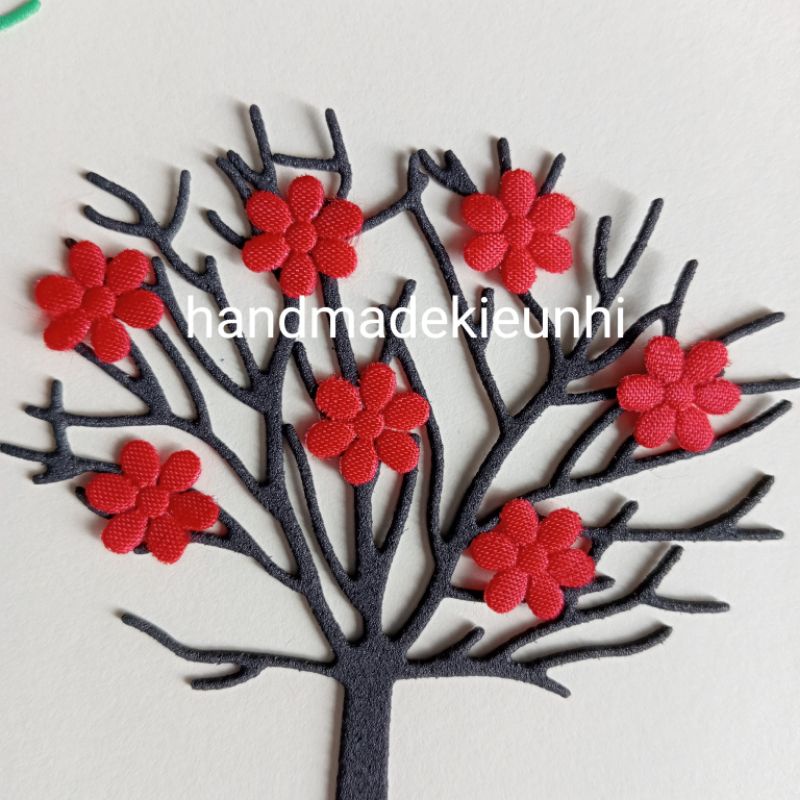 100 hoa vải size nhỏ 1cm, trộn nhiều màu - Thích hợp trang trí thiệp, bưu thiếp, bao lì xì,....