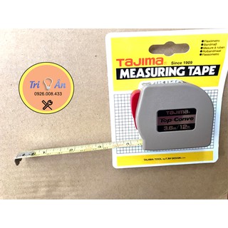Thước cuộn cao cấp Tajima - dây thước màu vàng đậm, tự động dừng