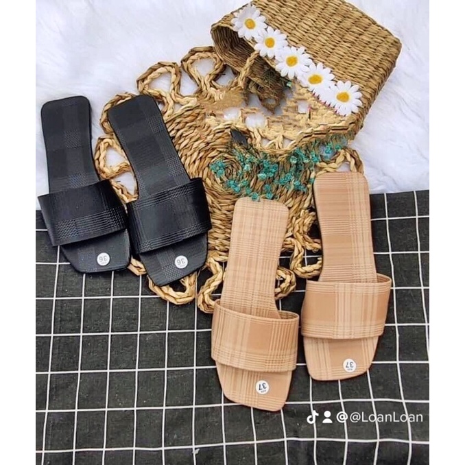 Dép bệt nữ mũi vuông xinh xắn
