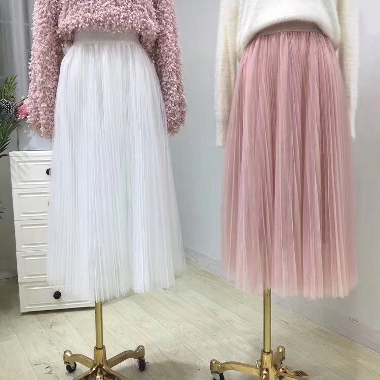 HOT TREND Chân Váy Xếp Ly Dáng Dài Cute Điệu Đà