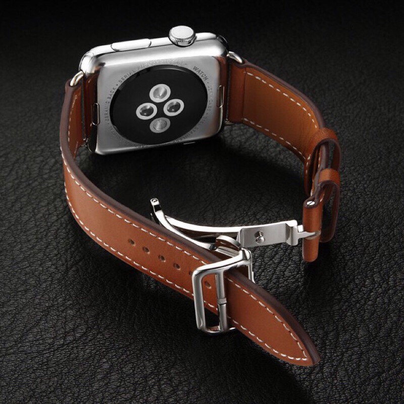 Hermès Dây đeo bằng da cho đồng hồ thông minh apple watch 5 4 3 2 1