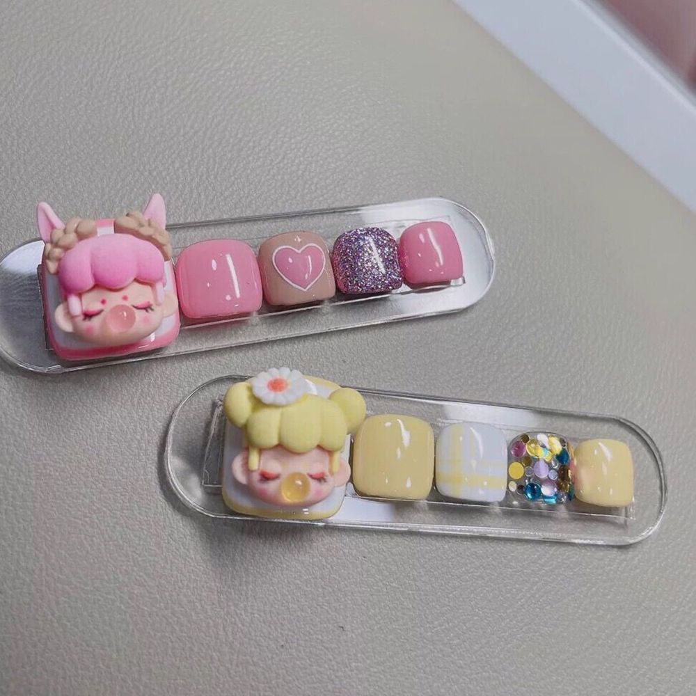 [Hàng mới về] Phụ kiện dán trang trí móng tay nghệ thuật 3D thủ công kiểu dáng hoạt hình dễ thương đa dạng tùy chọn