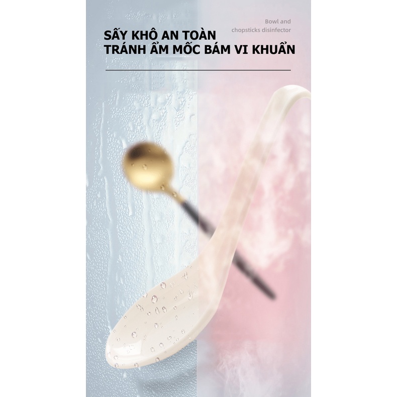 Hộp đựng đũa muỗng treo tường sấy khô hút ẩm và khử trùng bằng tia cực tím tiện dụng cho nhà bếp GD00018