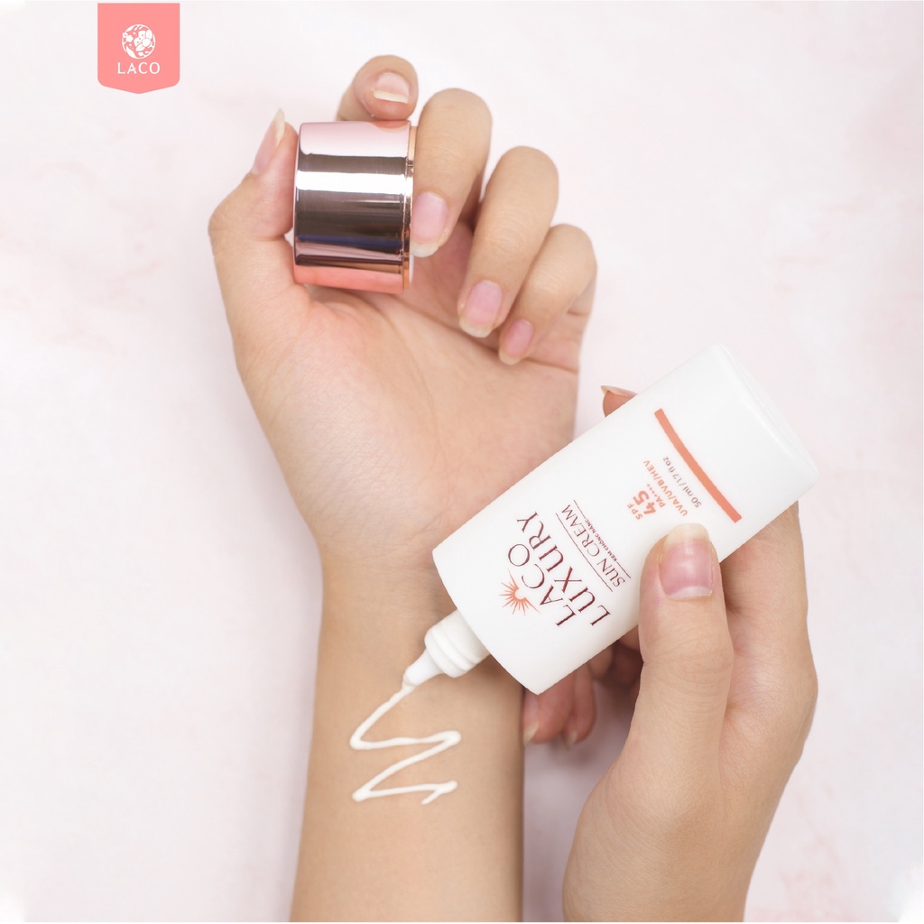Kem chống nắng Laco Luxury nâng tone, lâu trôi khi gặp nước tuýp 50ml - HL005