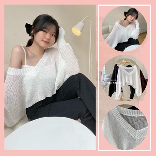 Áo Len Croptop Tay Dài Hèo Studio