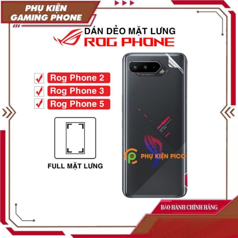 Dán lưng Rog Phone 2 / Rog Phone 3 / Rog Phone 5 PPF cao cấp dẻo trong suốt full mặt lưng