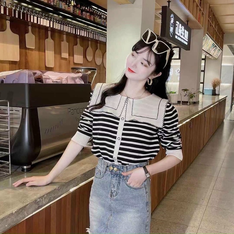 Áo Len kẻ cổ thuỷ thủ siêu hot | BigBuy360 - bigbuy360.vn