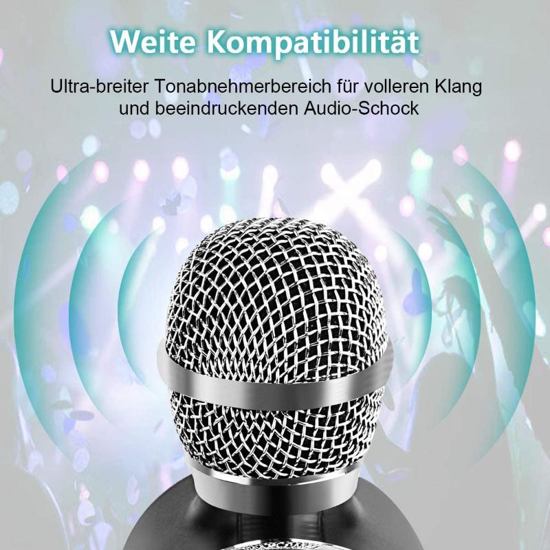 Micro Hát Karaoke Không Dây Kết Nối Bluetooth Có Đèn Và Loa Dùng Làm Quà Tặng Cho Trẻ Em / Người Lớn