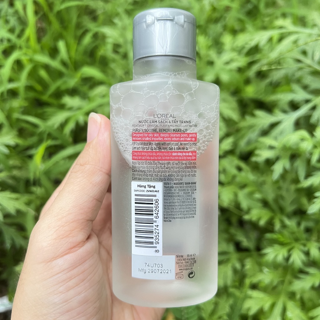 Nước Tẩy Trang Làm Sạch Cho Da Dầu L'oreal Revitalift Crystal Purifying Micellar Water