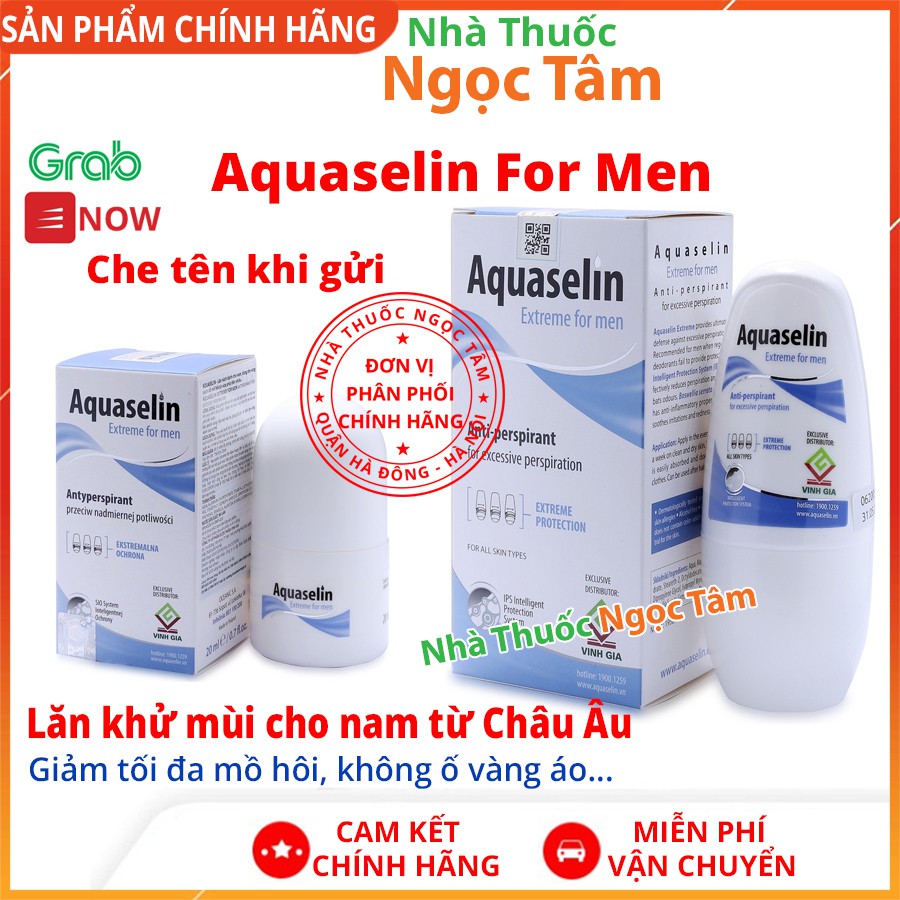 ✔️ Aquaselin Extreme For Men lăn nách khử mùi nam giới, giảm tiết mồ hôi nam Nhập khẩu chính hãng Châu Âu