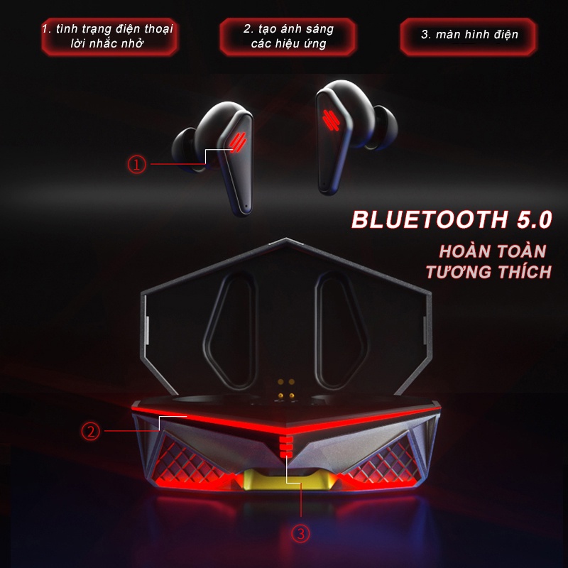 Tai nghe chơi game không dây chính hãng Bluetooth có độ trễ cực thấp bịt tai chống ồn TWS PUBG  gaming Earphones K98