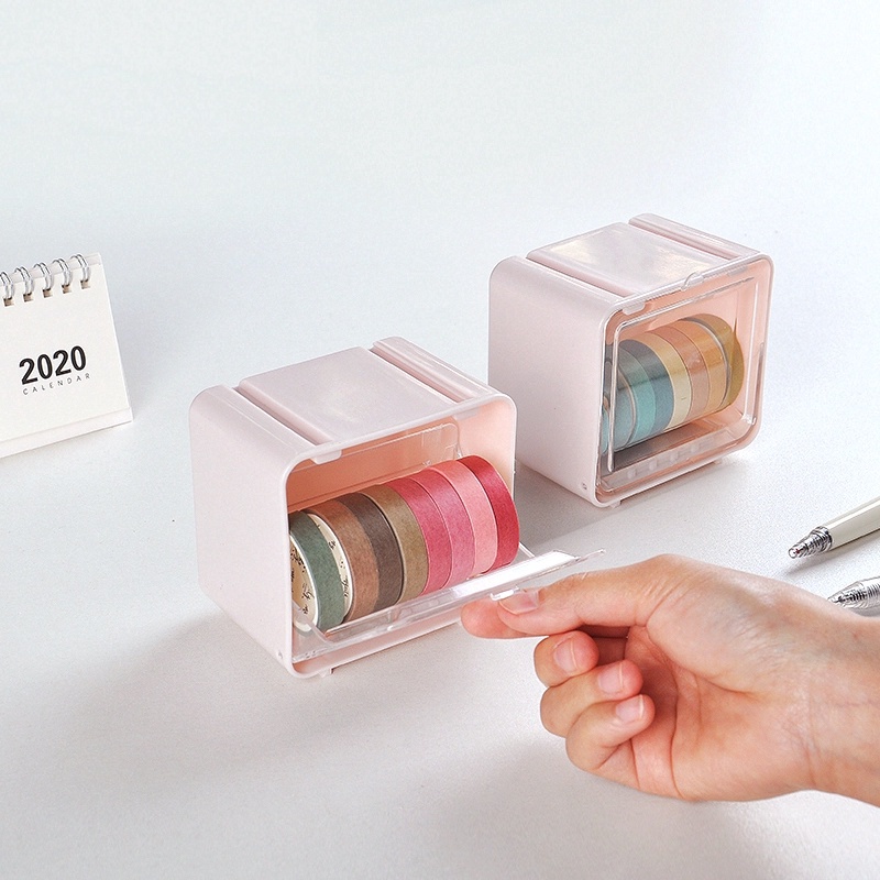 Hộp lưu trữ băng keo Washi Tape tiện lợi để bàn - Gấu Thỏ House