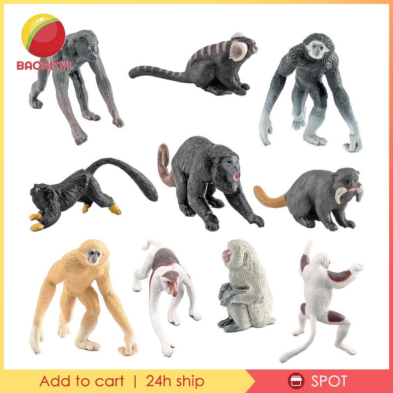 Set 10 Mô Hình Khỉ Nhựa Đồ Chơi Cho Bé