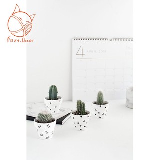 [🌵🌈Chậu đất nung vẽ Minnie Lineart phong cách tối giản- Hàng thiết kế🌈🌵] - nhận vẽ theo yêu cầu (sỉ - lẻ)