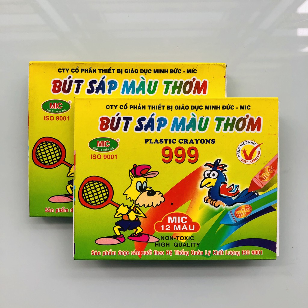 Bút sáp màu thơm Mic &amp; Chim két  Kidkit Cao cấp 12 màu