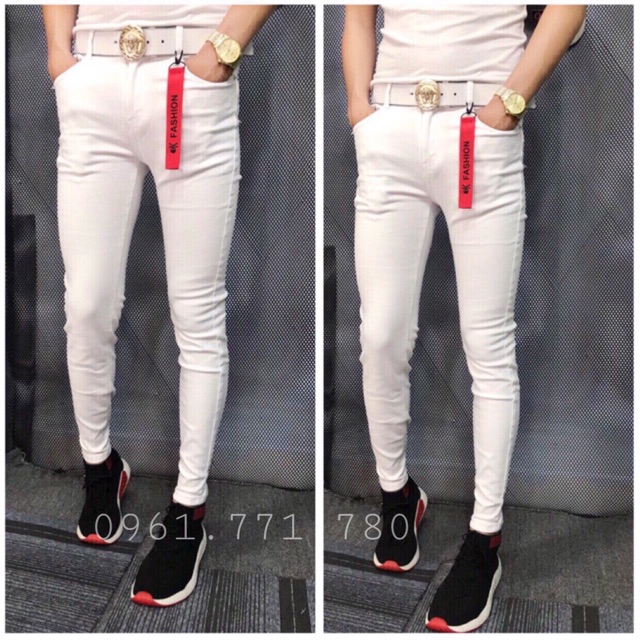 Quần jean nam cao cấp trắng trơn 25 tcs | BigBuy360 - bigbuy360.vn